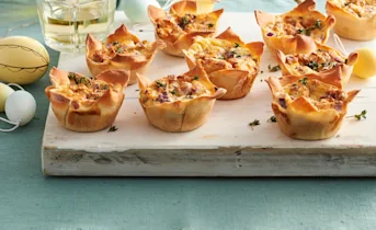 Mini quiche met geitenkaas en rode ui