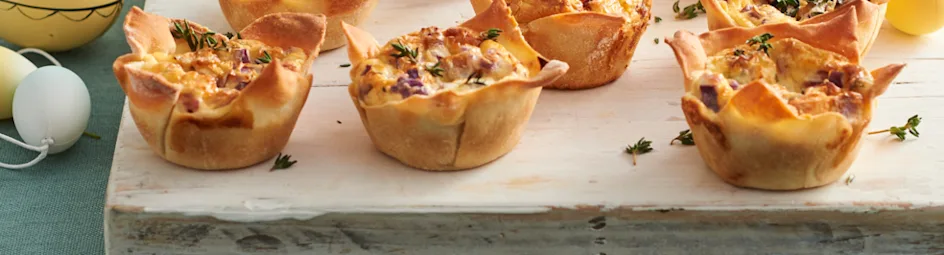 Mini quiche met geitenkaas en rode ui