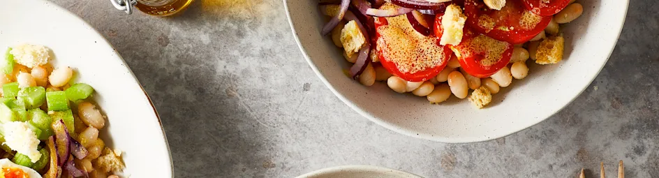 Bonensalade met ei en mosterddressing