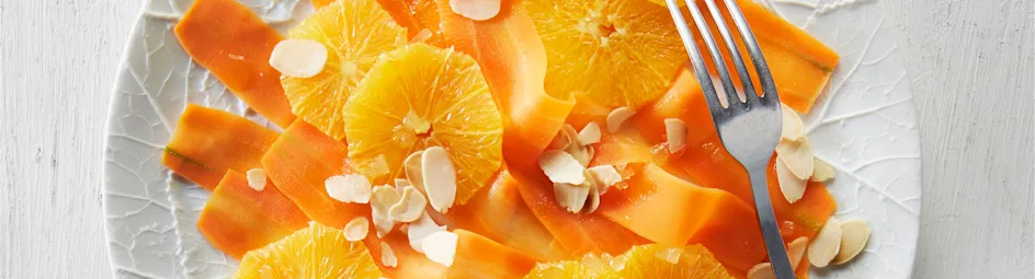 Wortelcarpaccio met sinaasappel