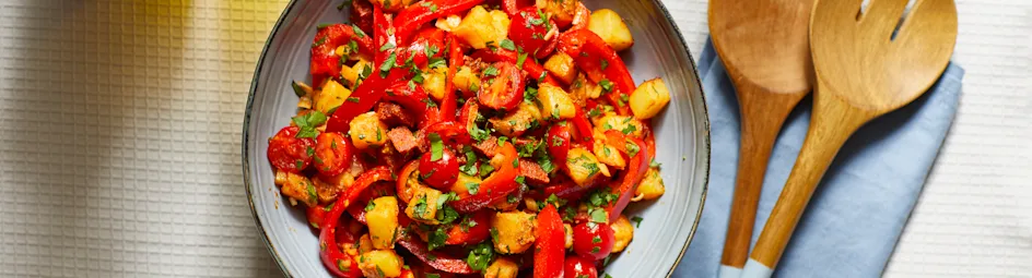 Aardappelsalade met chorizo en paprika