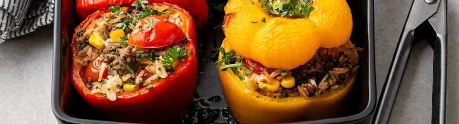 Gevulde paprika's met Mexicaans gehakt