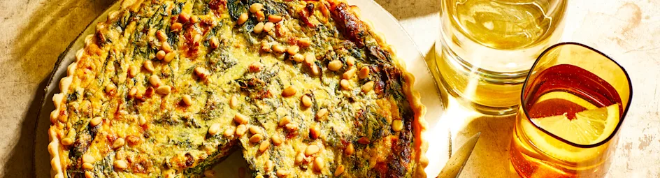 Spinazietaart met ricotta en pijnboompitten