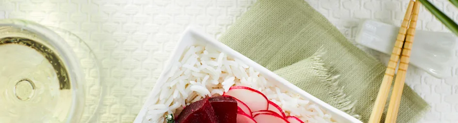 Roze mini poké bowl