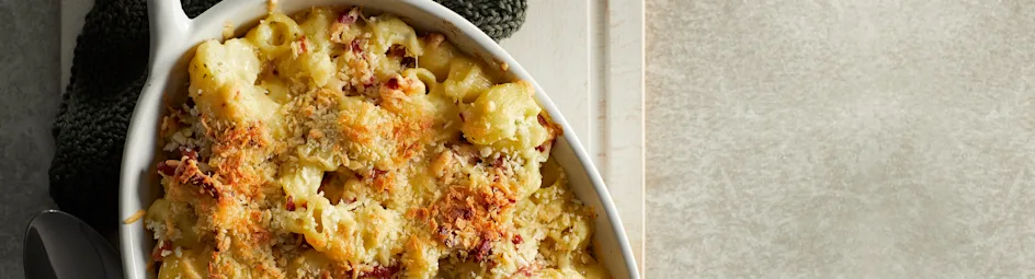 Mac & cheese met bloemkoolsaus
