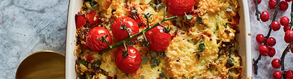 Gehaktschotel met paprika en courgette