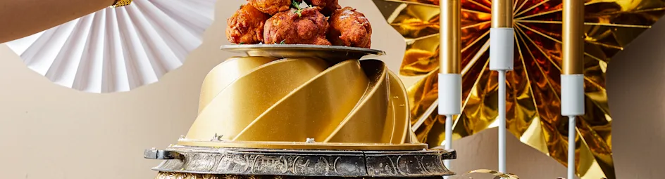 Mini-oliebollen met abrikoos en tijmsuiker