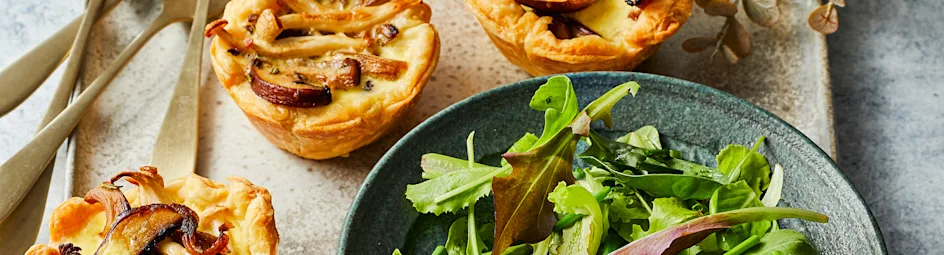 Mini-paddenstoelenquiches met truffelolie