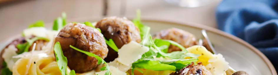 Paddenstoelenballetjes met tagliatelle