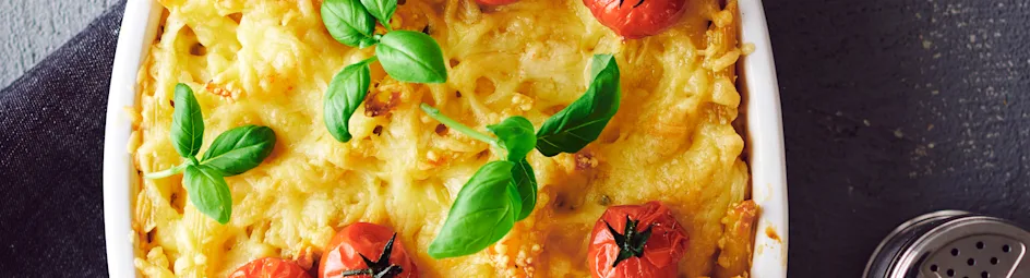 Frittata met pasta en tomaatjes