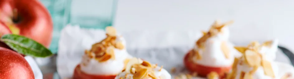 Appelschijven met amarettischuim