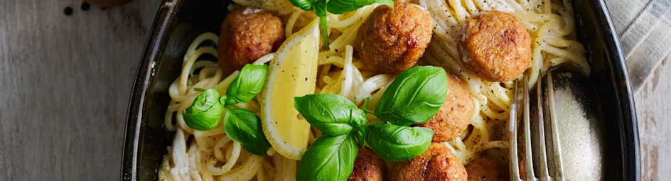 Vega pasta con polpette