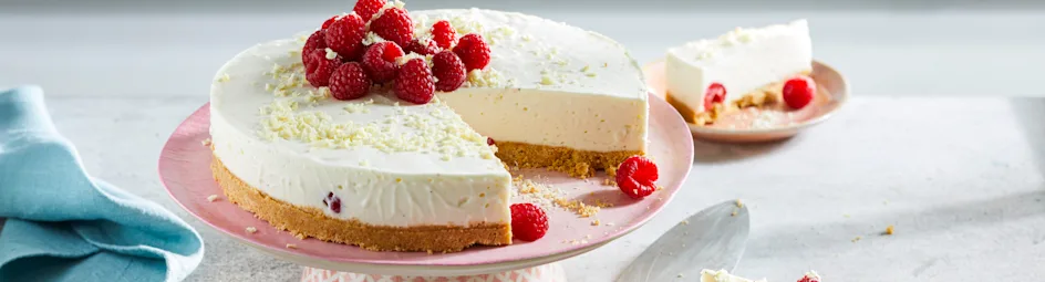 Vanillekwarktaart met frambozen