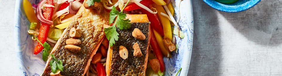 Gebakken zalm met mangosalade