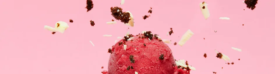 Bosvruchtensorbet met brownies