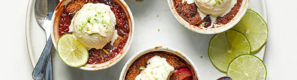 Rabarbercrumble met limoen