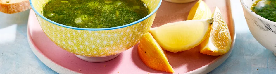 Peterseliesoep met rozemarijncroutons