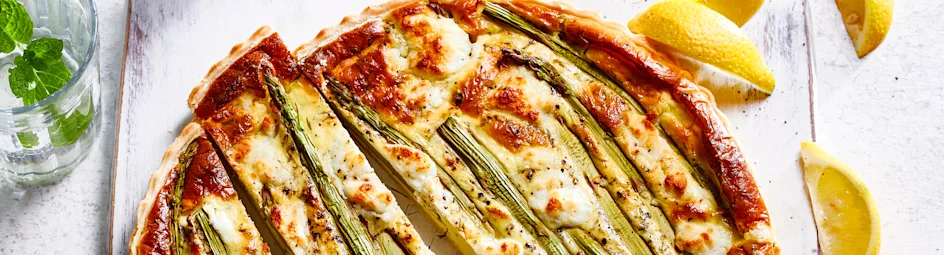Quiche met groene asperges en geitenkaas