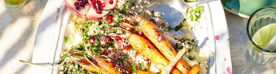 Geroosterde wortel met couscoussalade