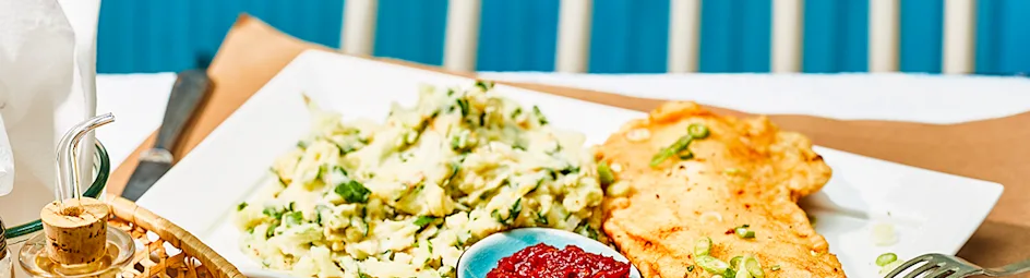 Lekkerbekje met oosterse zomerstamppot