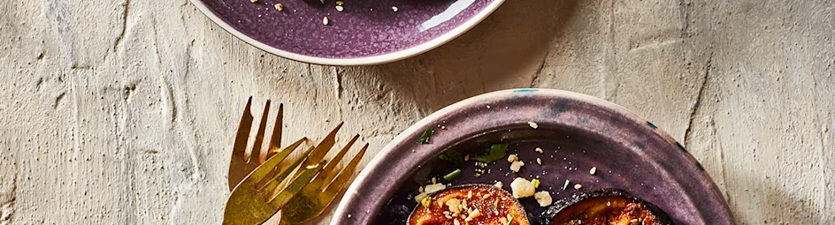 Kebab en gefrituurde aubergine