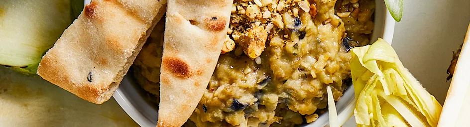 Aubergine-hummus