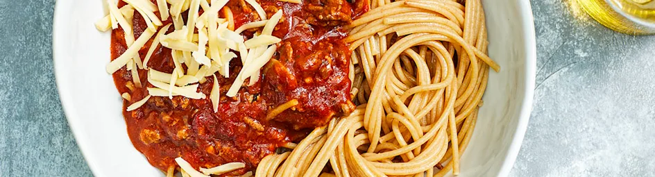 Spaghetti met tomaten-gehaktsaus