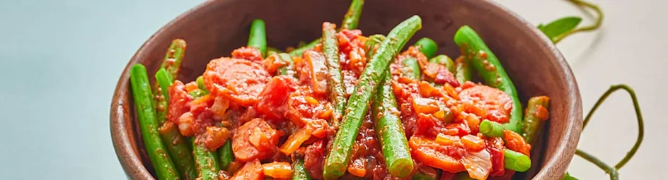 Sperzieboontjes in tomatensaus