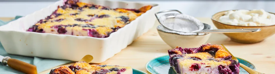Clafoutis met vanilleyoghurt