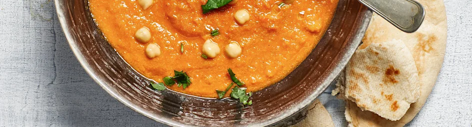 Pittige linzensoep met kikkererwten