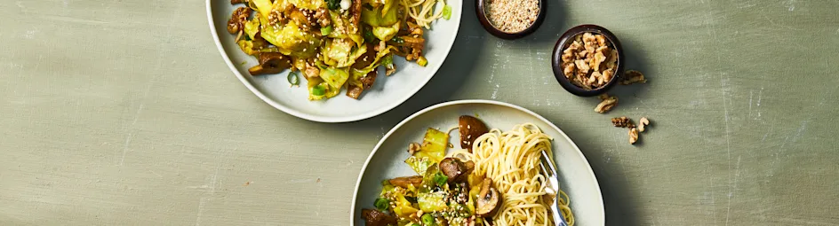 Spitskoolroerbak met champignons