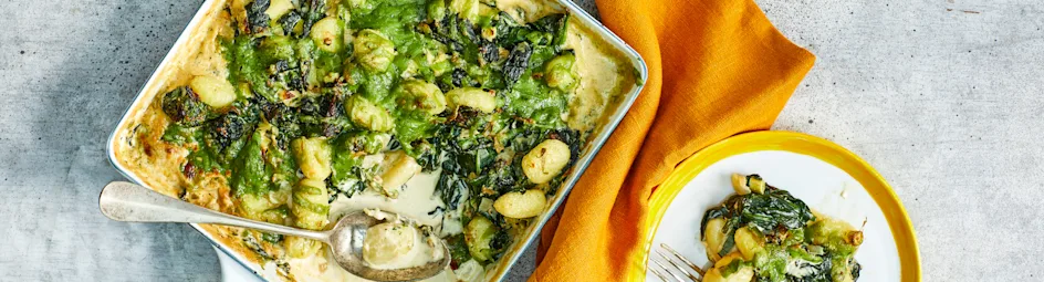 Groene gnocchi-schotel