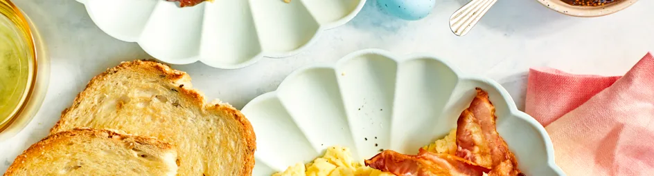 Roerei met ricotta en vijgenjam