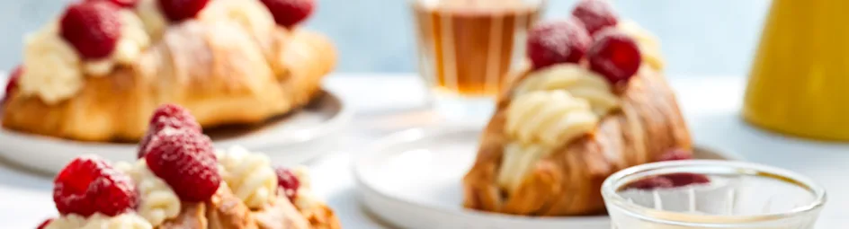 Roomcroissants met frambozen