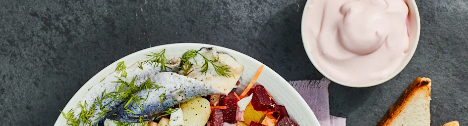 Bietensalade met haring
