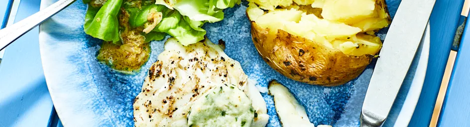 Gegrilde kabeljauw met stiltonboter