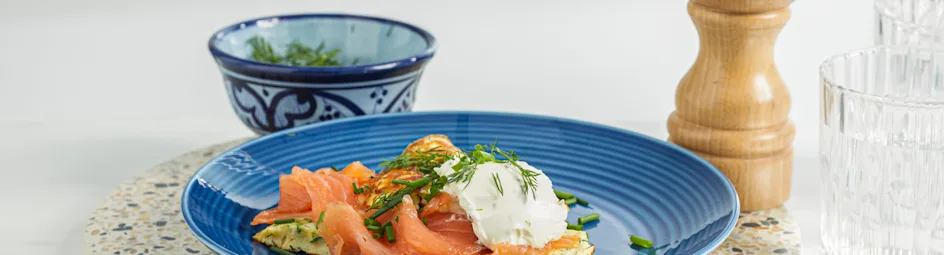 Kwarkomelet met kruiden en gerookte zalm