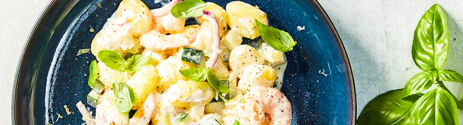 Gnocchi met courgette en garnalen