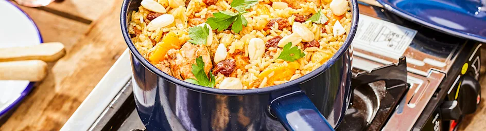 Pilav met kip en abrikozen