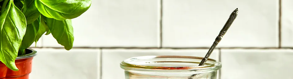 Bruschetta met tomaat en gefrituurde basilicum