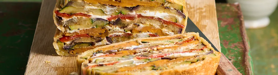 Pastei met gegrilde groenten