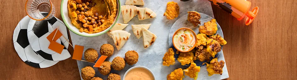 Wortelpakora's met yoghurtdip