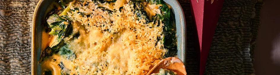 Spinaziegratin met nootmuskaat