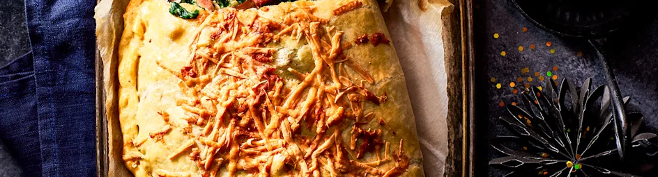 Hampie met spinazie en champignons