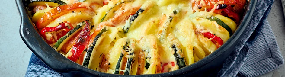 Bonte groentengratin met boerenkaas