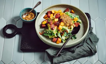 Andijviestamppot met chorizo en appel