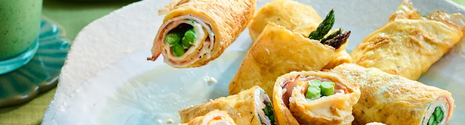 Omeletrolletjes met groene asperges