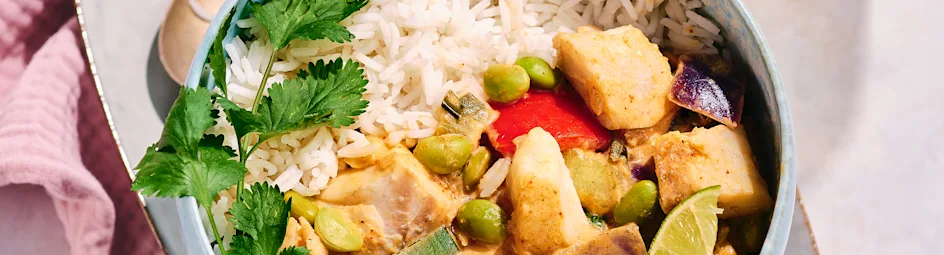 Viscurry met gember en limoen