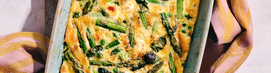 Frittata met groene asperges en geitenkaas