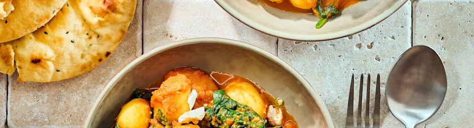 Spinaziecurry met krieltjes